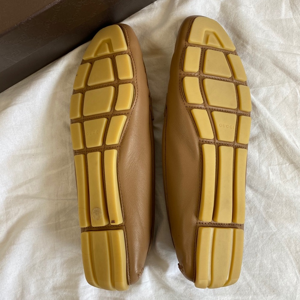 Gucci Tan Leather Horsebit Loafers for Women - Picture 9 of 13